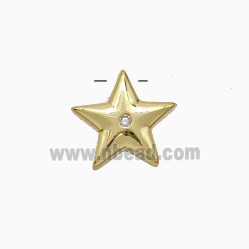 Copper Star Pendant Pave Zirconia Gold Plated