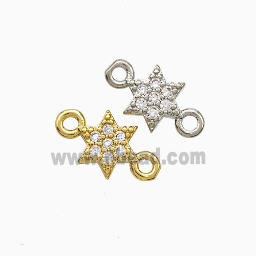Copper Star Connector Pave Zirconia Mixed