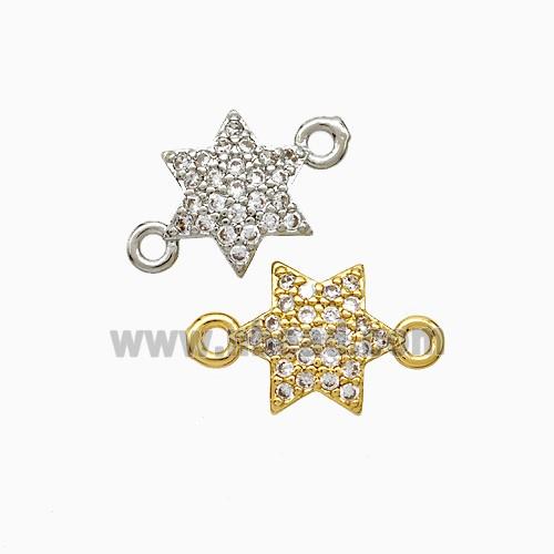 Copper Star Connector Pave Zirconia Mixed