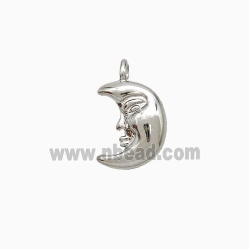 Copper Moon Pendant Platinum Plated