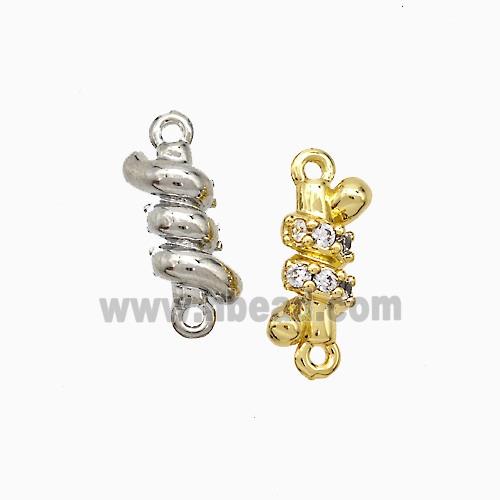 Copper Connector Pave Zirconia Mixed