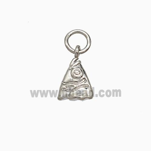 Copper Fish-header Pendant Platinum Plated