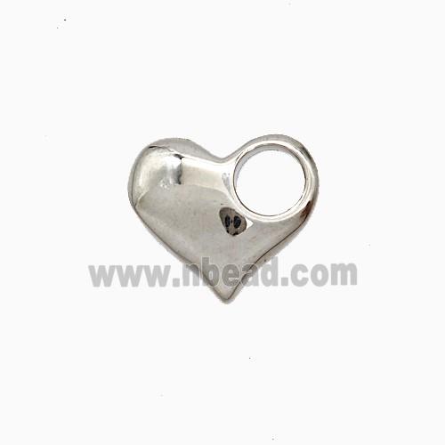 Copper Heart Pendant Platinum Plated
