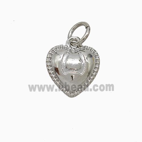 Copper Heart Pendant Platinum Plated