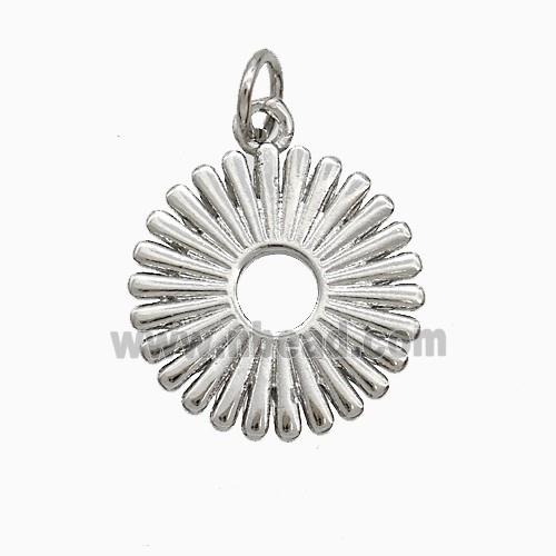 Copper Flower Pendant Platinum Plated