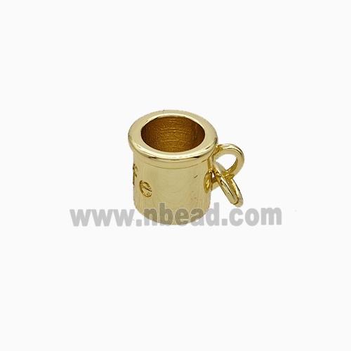 Coffee Cup Charms Copper Pendant Gold Plated