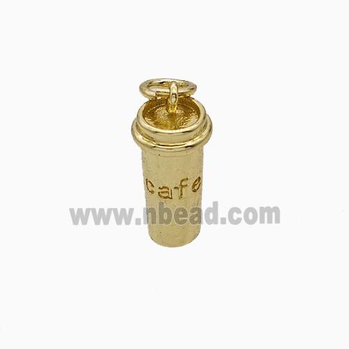 Coffee Cup Charms Copper Pendant Gold Plated