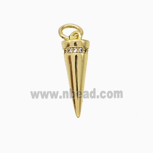 Copper Pendulum Pendant Pave Zirconia Gold Plated