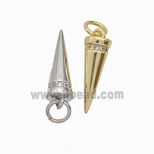 Copper Pendulum Pendant Pave Zirconia Mixed