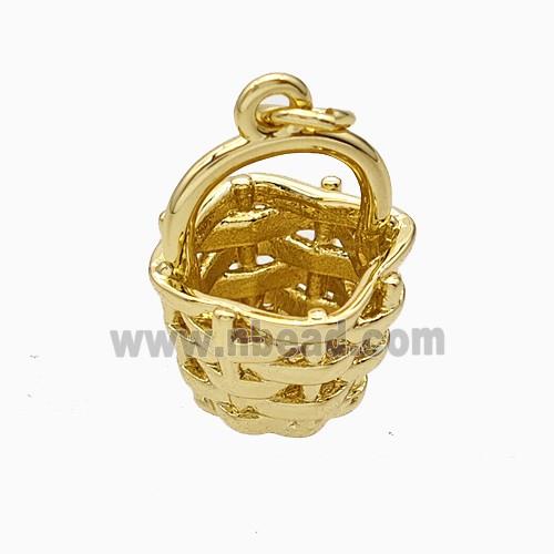 Copper Basket Pendant Gold Plated