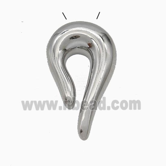 Copper Hook Pendant Platinum Plated