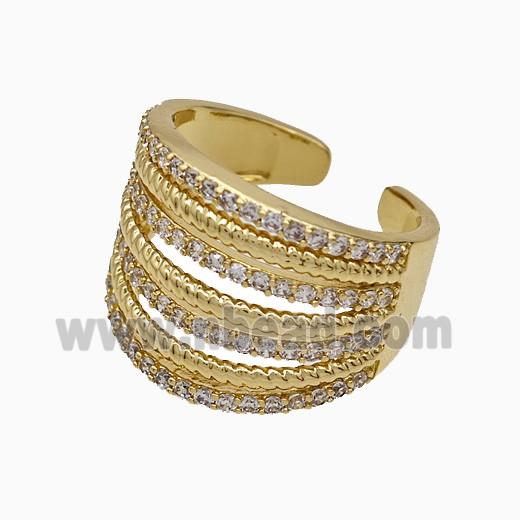 Copper Rings Micropave Zirconia Gold Plated