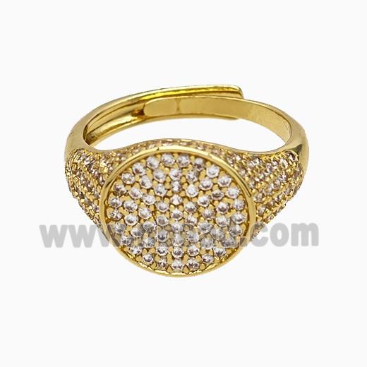 Copper Sun Rings Pave Zirconia Adjustable Gold Plated