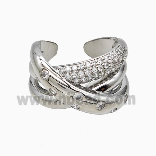 Copper Rings Pave Zirconia Platinum Plated