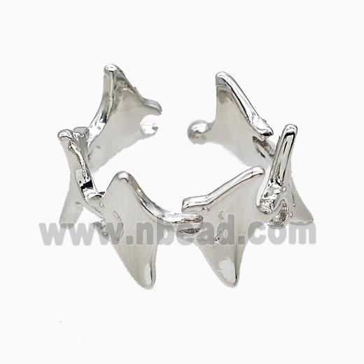 Copper Shark Rings Platinum Plated