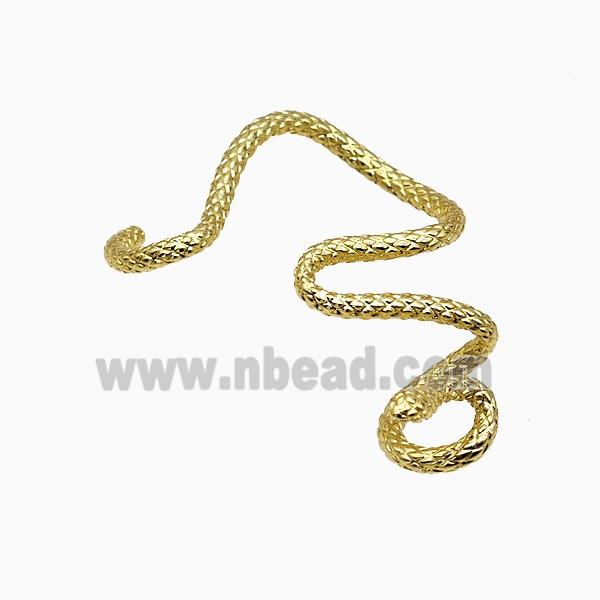 Copper Snake Clip Earrings Gold Plated