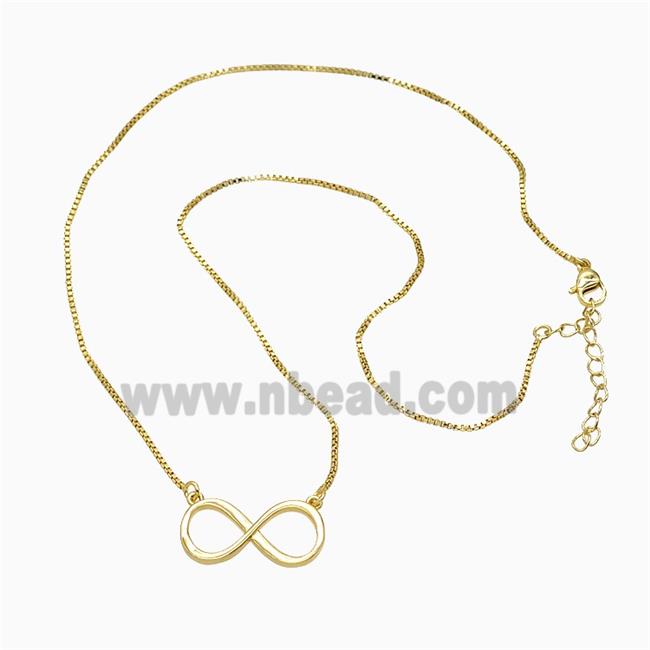 Copper Infinity Necklace Gold Plated