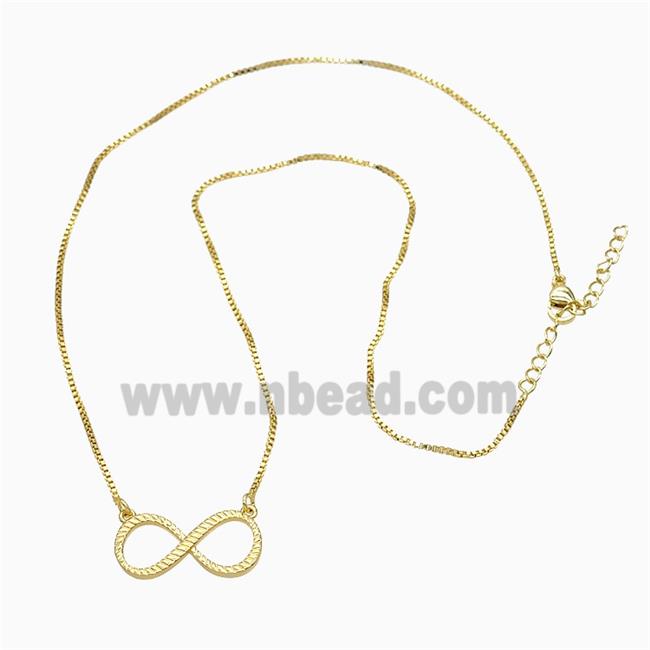 Copper Infinity Necklace Gold Plated