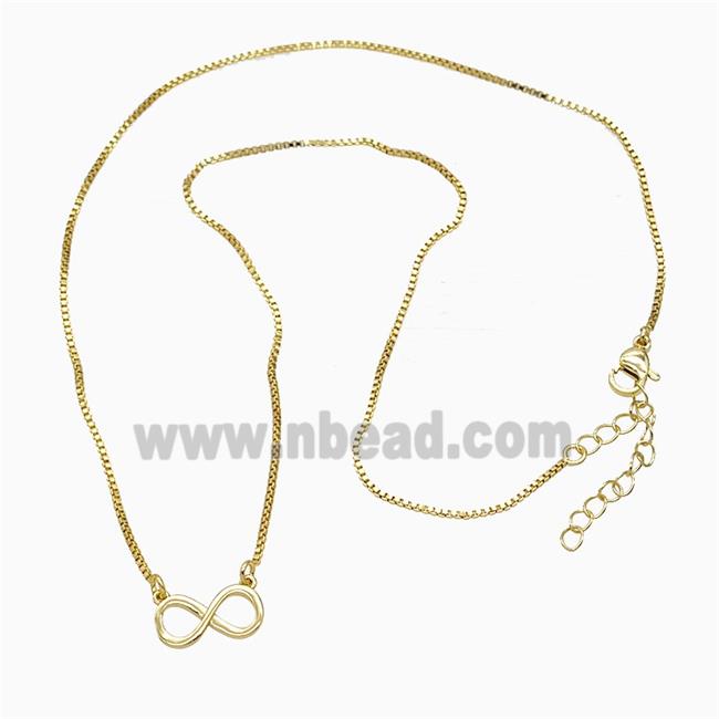 Copper Infinity Necklace Gold Plated