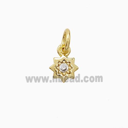 Copper Star Pendant Pave Zirconia Gold Plated