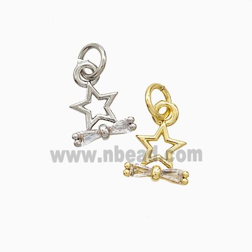 Copper Star Pendant Pave Zirconia Mixed
