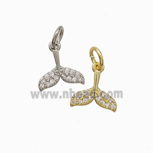 Copper Mermaid-Tail Pendant Pave Zirconia Mixed