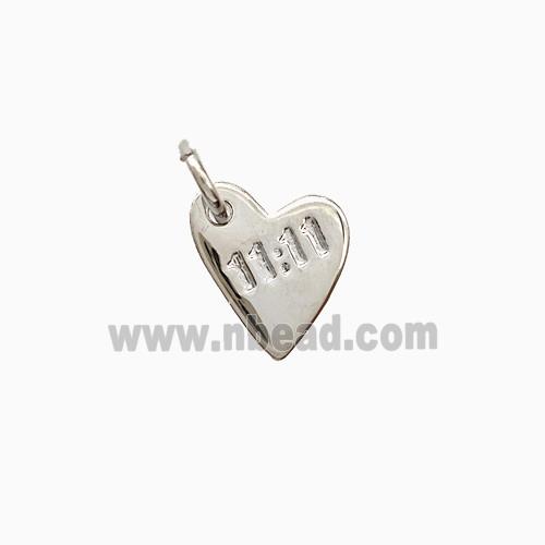 Copper Heart Pendant Double Eleven Platinum Plated