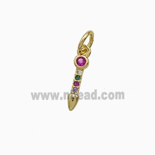 Copper Arrowhead Pendant Pave Zirconia Gold Plated