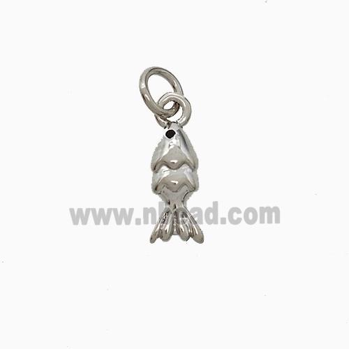 Copper Fish Pendant Platinum Plated
