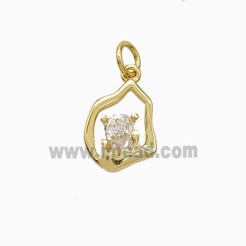 Copper Pendant Pave Zirconia Gold Plated