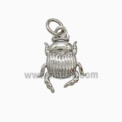 Copper Beetle Pendant Platinum Plated