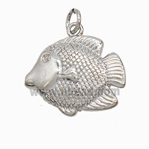 Copper Fish Pendant Platinum Plated