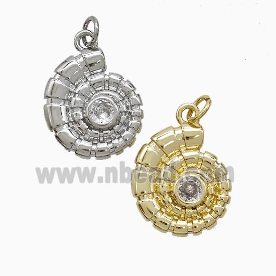 Copper Pendant Pave Zircon, Gold Plated