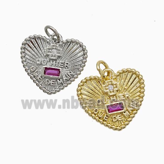 Copper Pendant Pave Zircon, Gold Plated