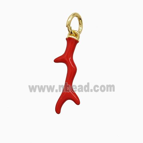 Enamel Copper Pendant, Gold Plated
