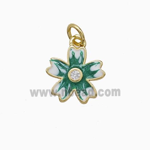 Enamel Copper Pendant, Gold Plated