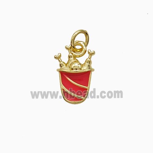 Enamel Copper Pendant, Gold Plated