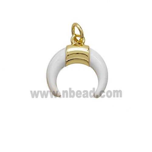 Enamel Copper Pendant, Gold Plated