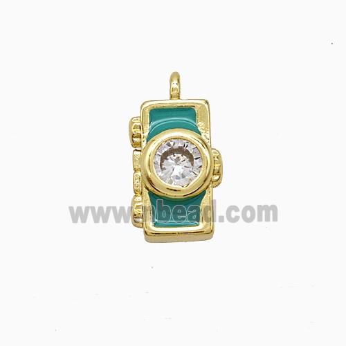 Enamel Copper Pendant, Gold Plated