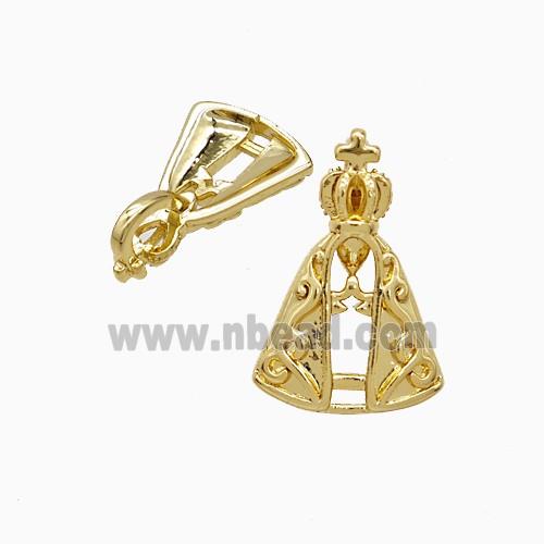 Copper Pope Crown Pendant 18K Gold Plated