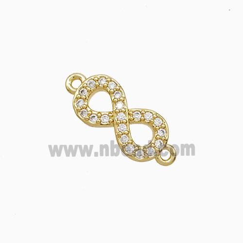 Copper Infinity Connector Pave Zirconia 18K Gold Plated