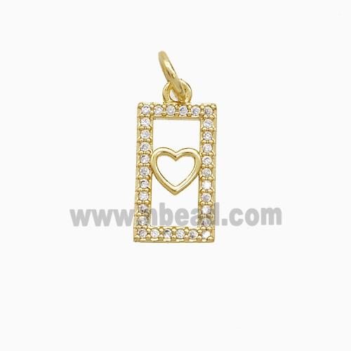 Copper Pendant Pave Zircon, Gold Plated
