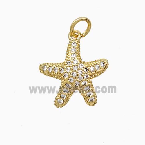 Copper Pendant Pave Zircon, Gold Plated