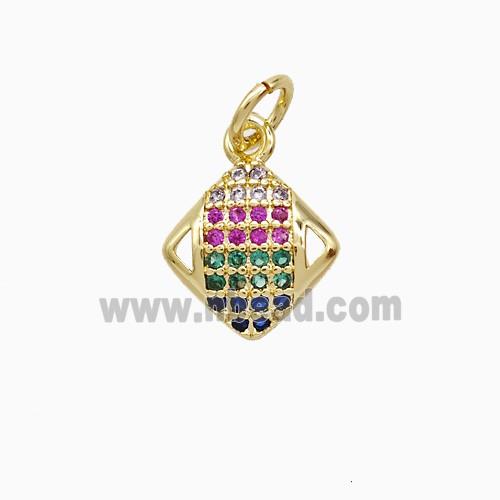 Copper Pendant Pave Zircon, Gold Plated