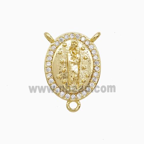 Copper Jesus Pendant Pave Zirconia 18K Gold Plated