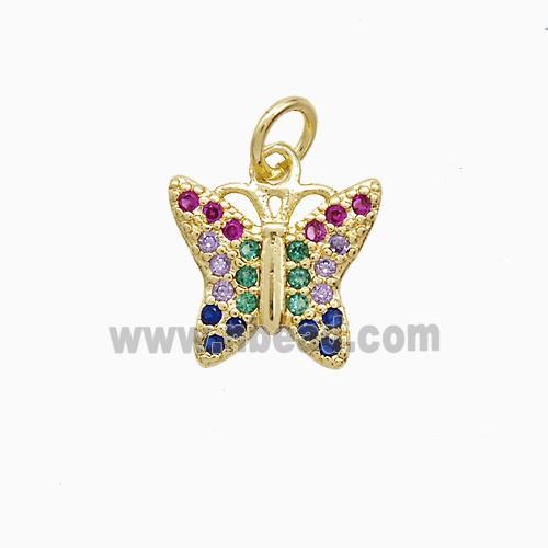 Copper Pendant Pave Zircon, Gold Plated