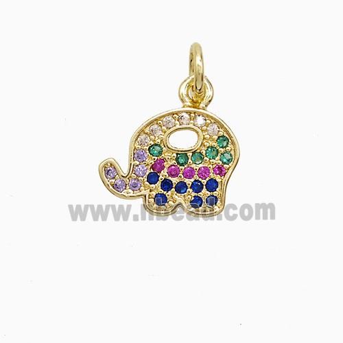 Copper Pendant Pave Zircon, Gold Plated