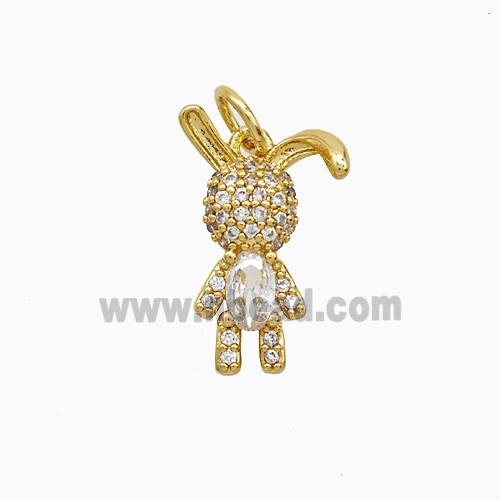 Copper Pendant Pave Zircon, Gold Plated
