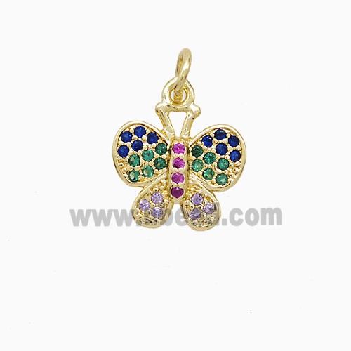 Copper Pendant Pave Zircon, Gold Plated