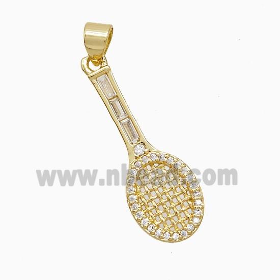 Copper Pendant Pave Zircon, Gold Plated